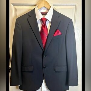 Hart Schaffner Marx Blazer Sport Coat Made USA Black 2 Button Classic Fit 40R